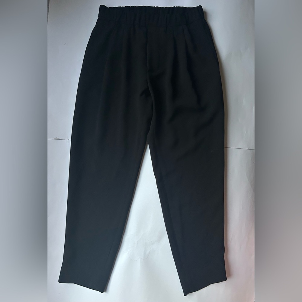 Nili Lotan Cropped Slouchy Acetate Blend Pant Black Trousers Womens Size xs - Picture 8 of 9